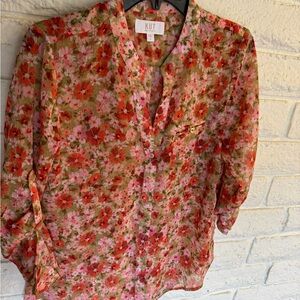 Kut from the Kloth Floral Blouse - Red and Pink